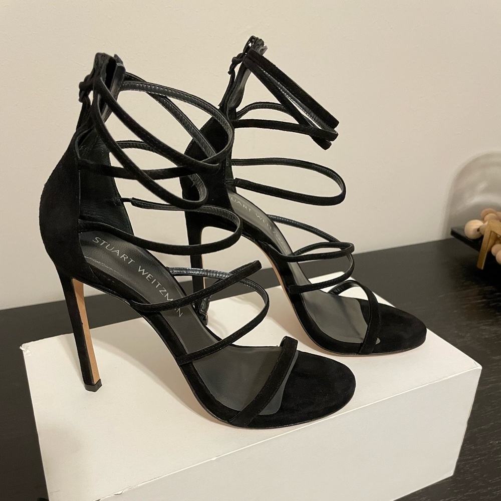 Stuart Weitzman Myex Black Strappy Heels